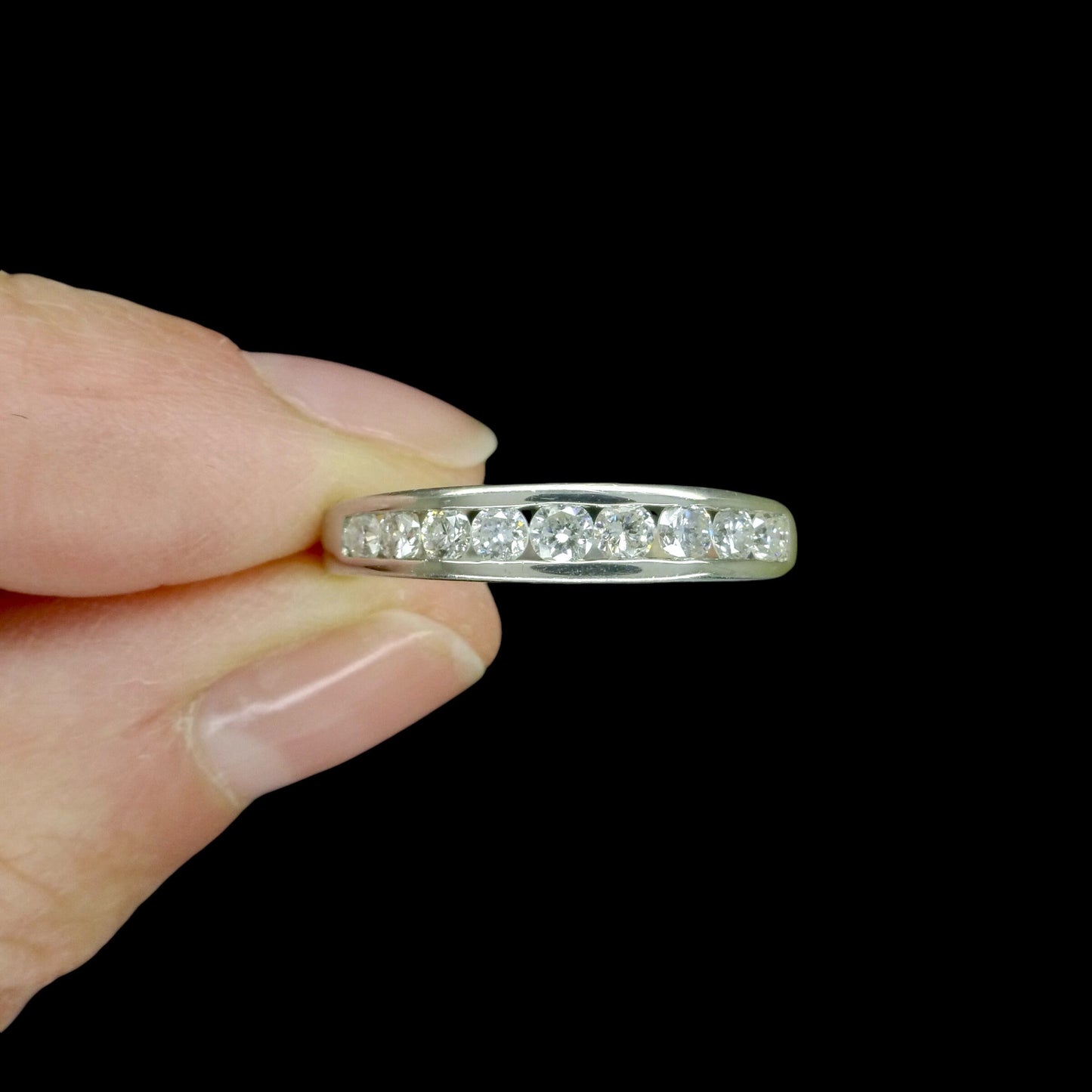 Vintage Platinum natural Diamond channel set half eternity wedding ring 0.50ct