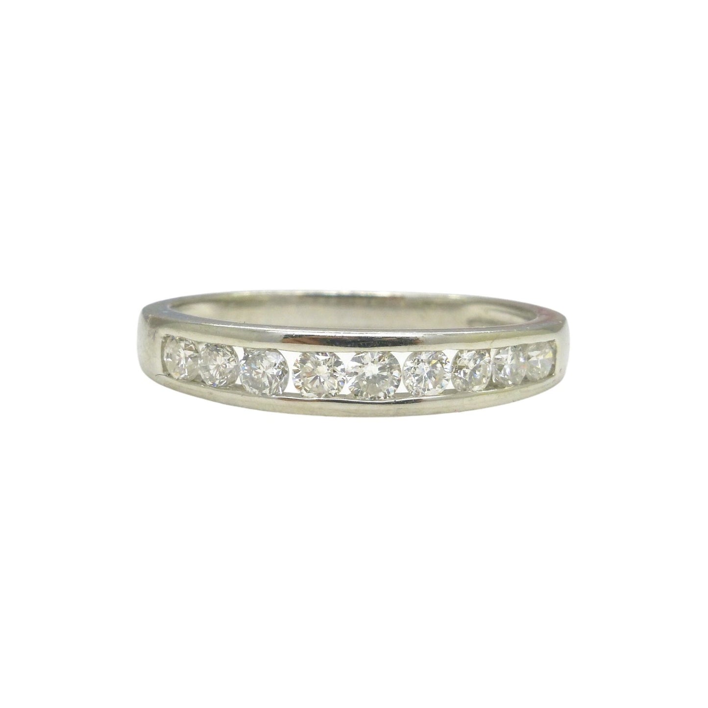 Vintage Platinum natural Diamond channel set half eternity wedding ring 0.50ct
