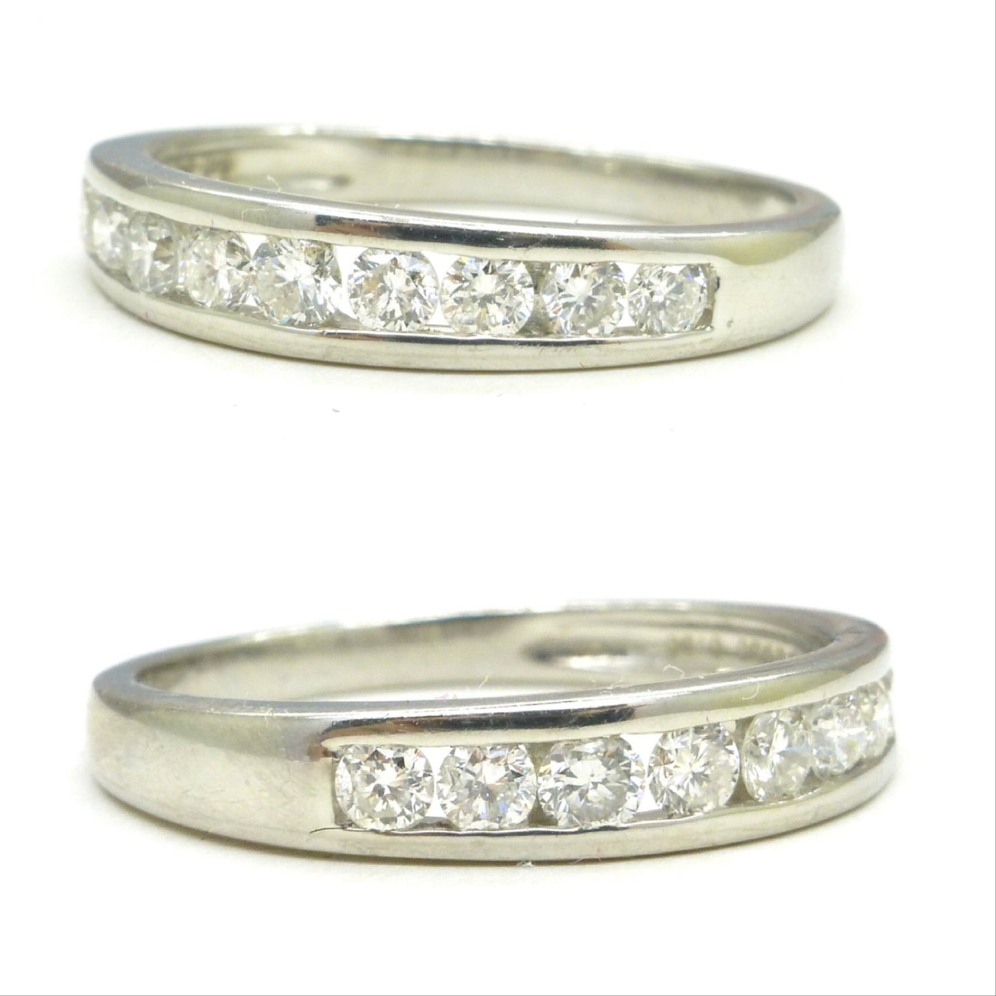 Vintage Platinum natural Diamond channel set half eternity wedding ring 0.50ct