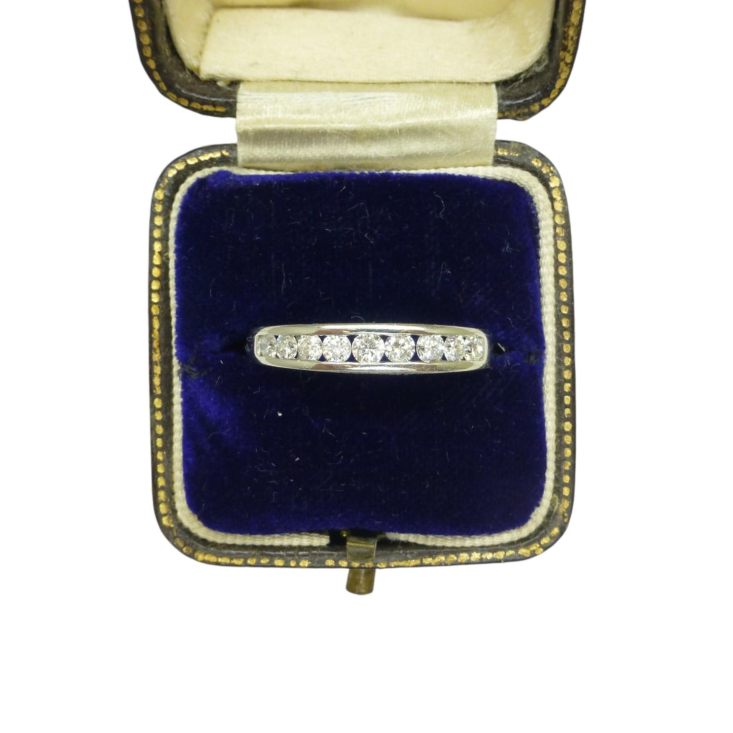 Vintage Platinum natural Diamond channel set half eternity wedding ring 0.50ct