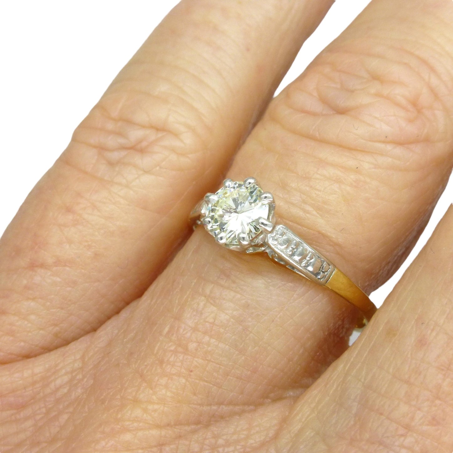 Vintage 18ct natural diamond solitaire ring 0.56ct - Mid 20th Century c1950's