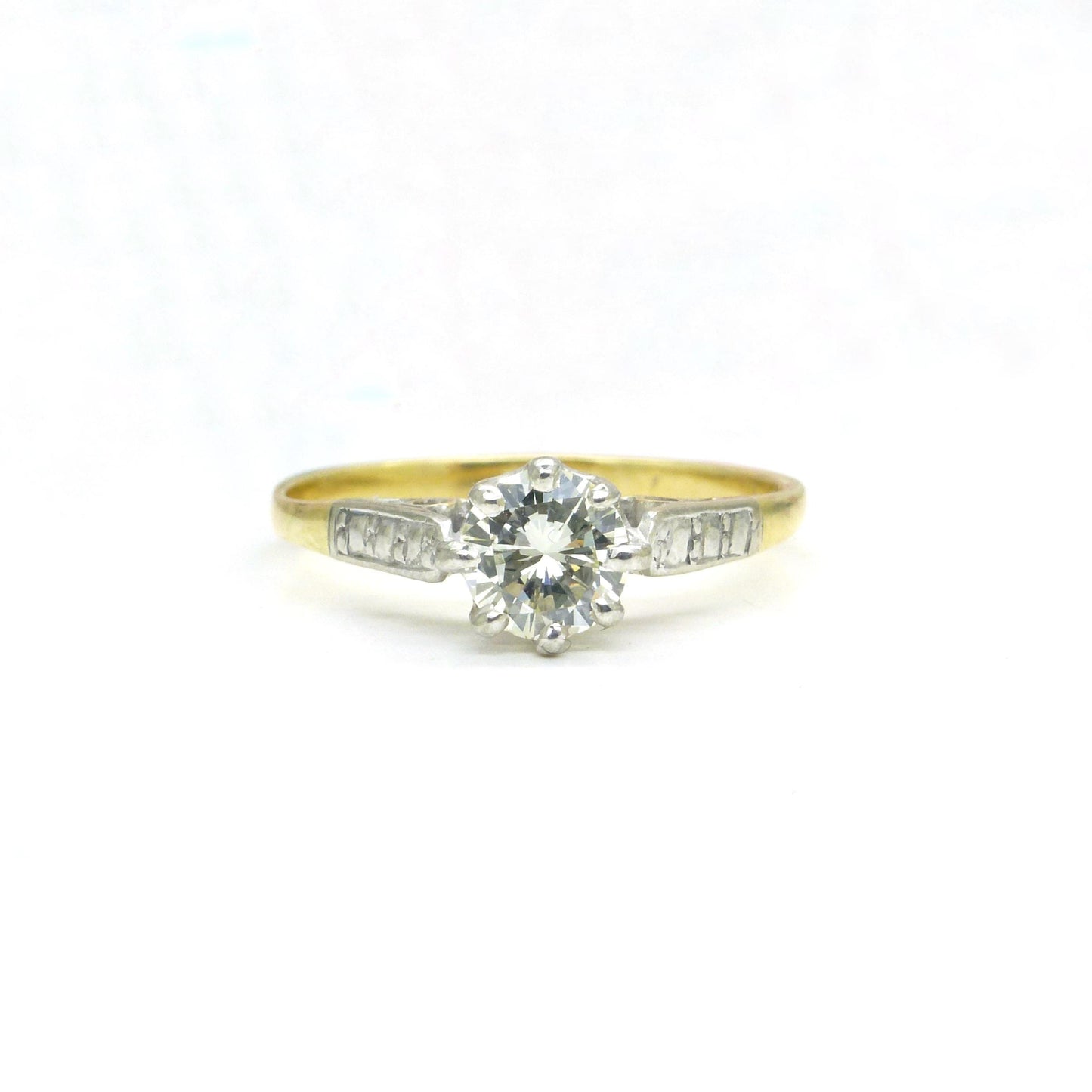 Vintage 18ct natural diamond solitaire ring 0.56ct - Mid 20th Century c1950's