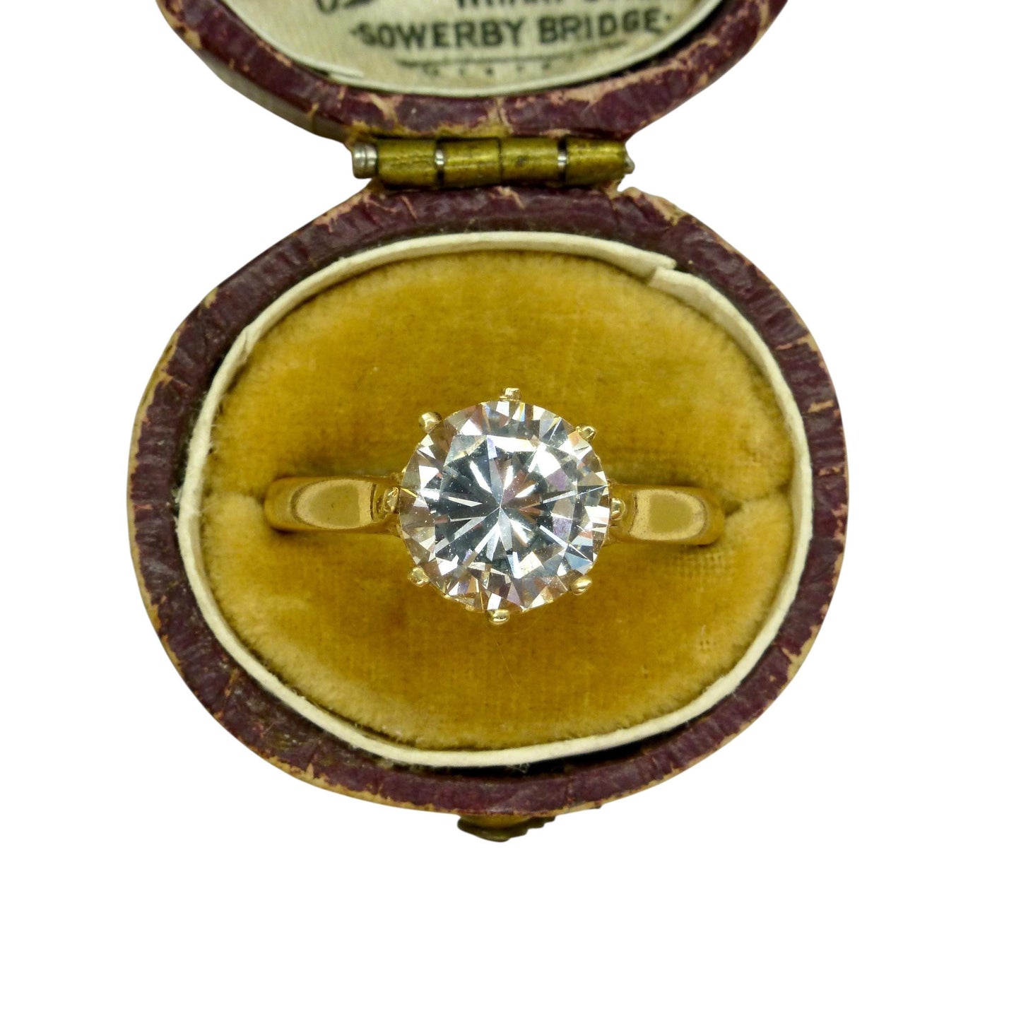 Vintage 9ct gold 'Faux diamond' solitaire ring c1970's