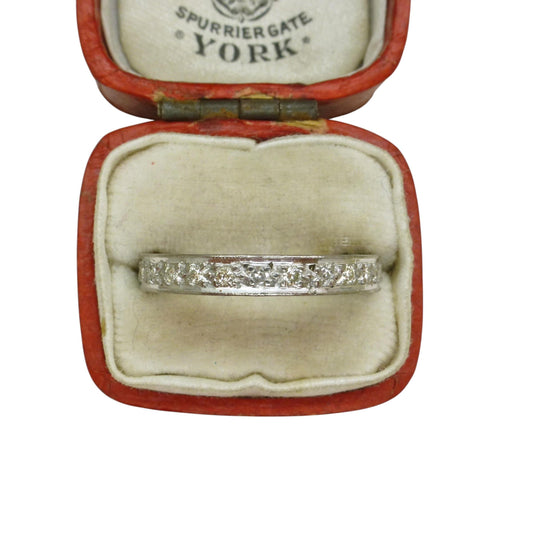 Art Deco platinum natural Diamond full eternity wedding band size O/7