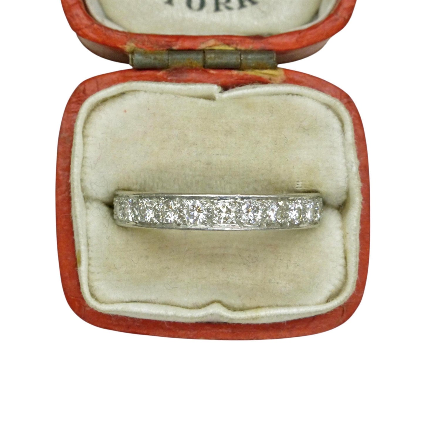 Antique platinum natural Diamond full eternity wedding band 1.04ct ~ size M - 6