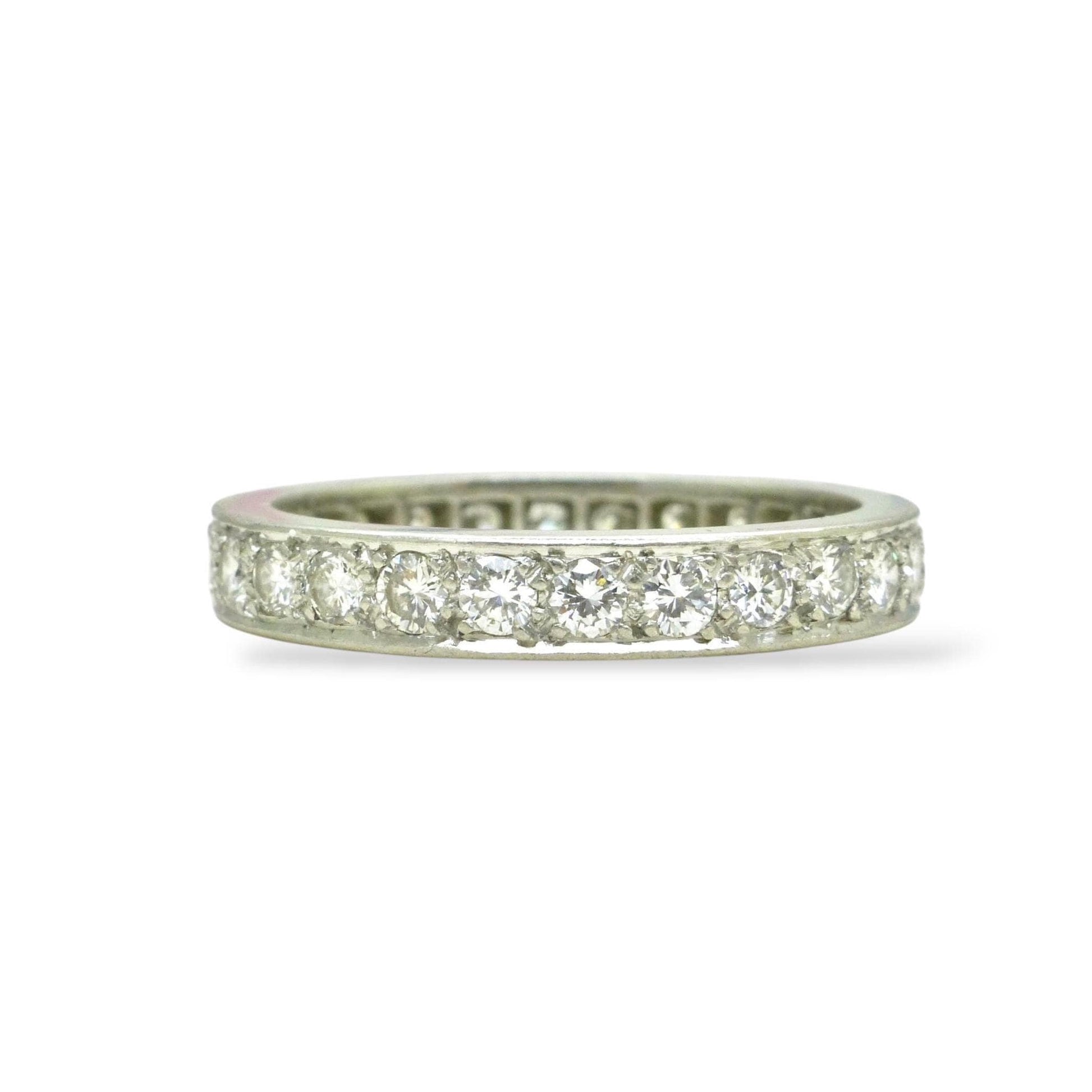 Antique platinum natural Diamond full eternity wedding band 1.04ct ~ size M - 6