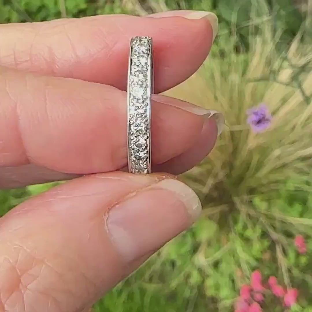 Antique platinum natural Diamond full eternity wedding band 1.04ct ~ size M - 6