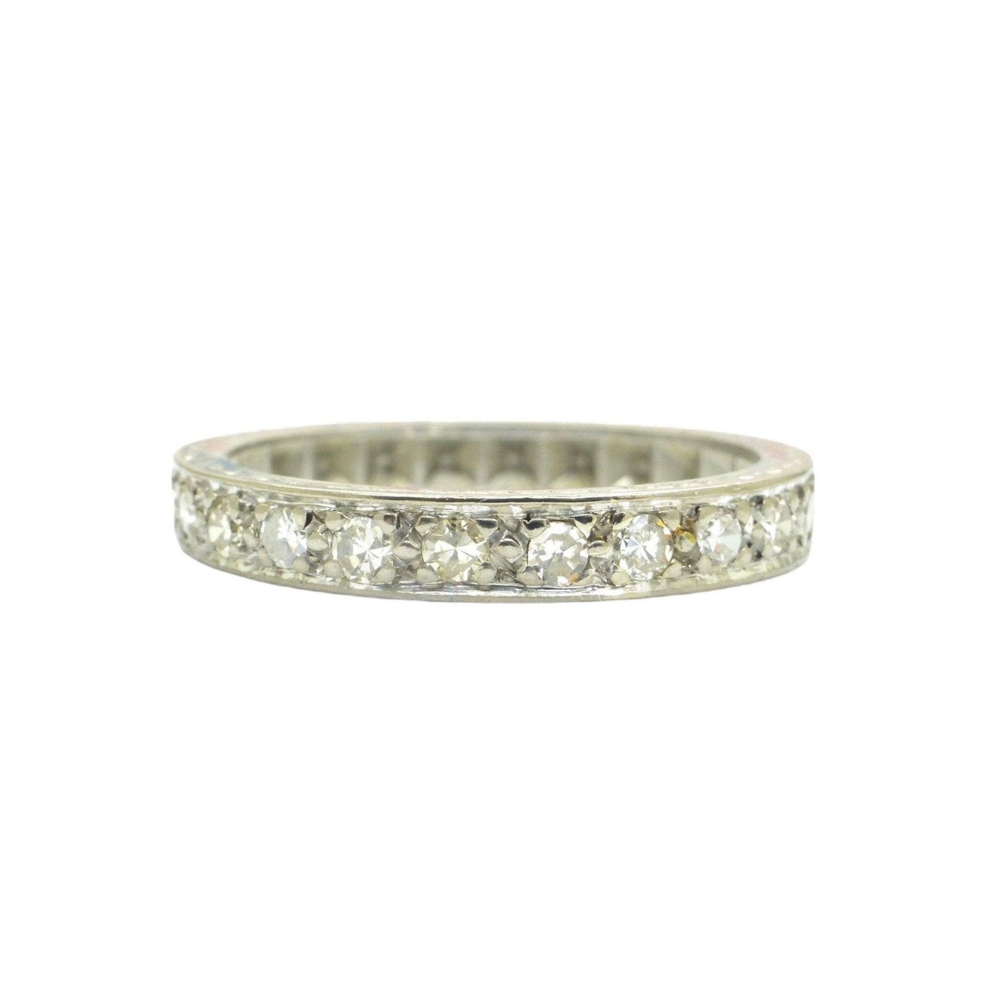 Vintage 18ct white gold Diamond half eternity ring 0.33ct ~ size P 1/2 / 7.75