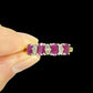 Vintage 18ct gold four stone ruby & diamond ring ~ engagement ~ anniversary