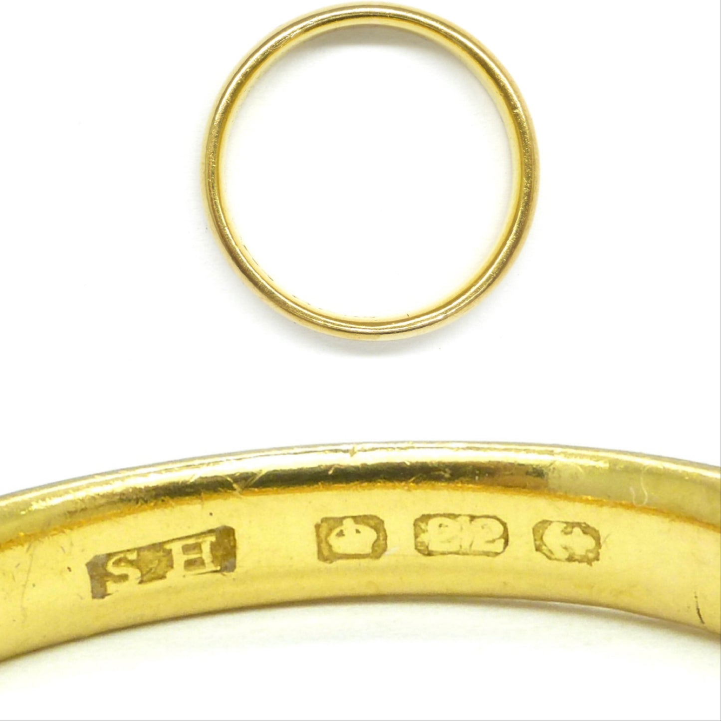 Vintage English 22ct gold wedding ring c1950's ~ gold band 5.2g ~ Size S