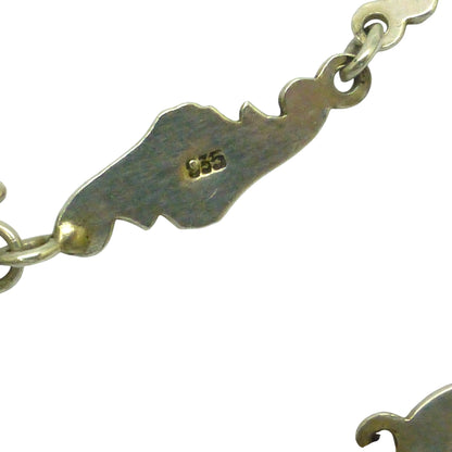 Antique Art Deco silver marcasite and coral necklace c1920's