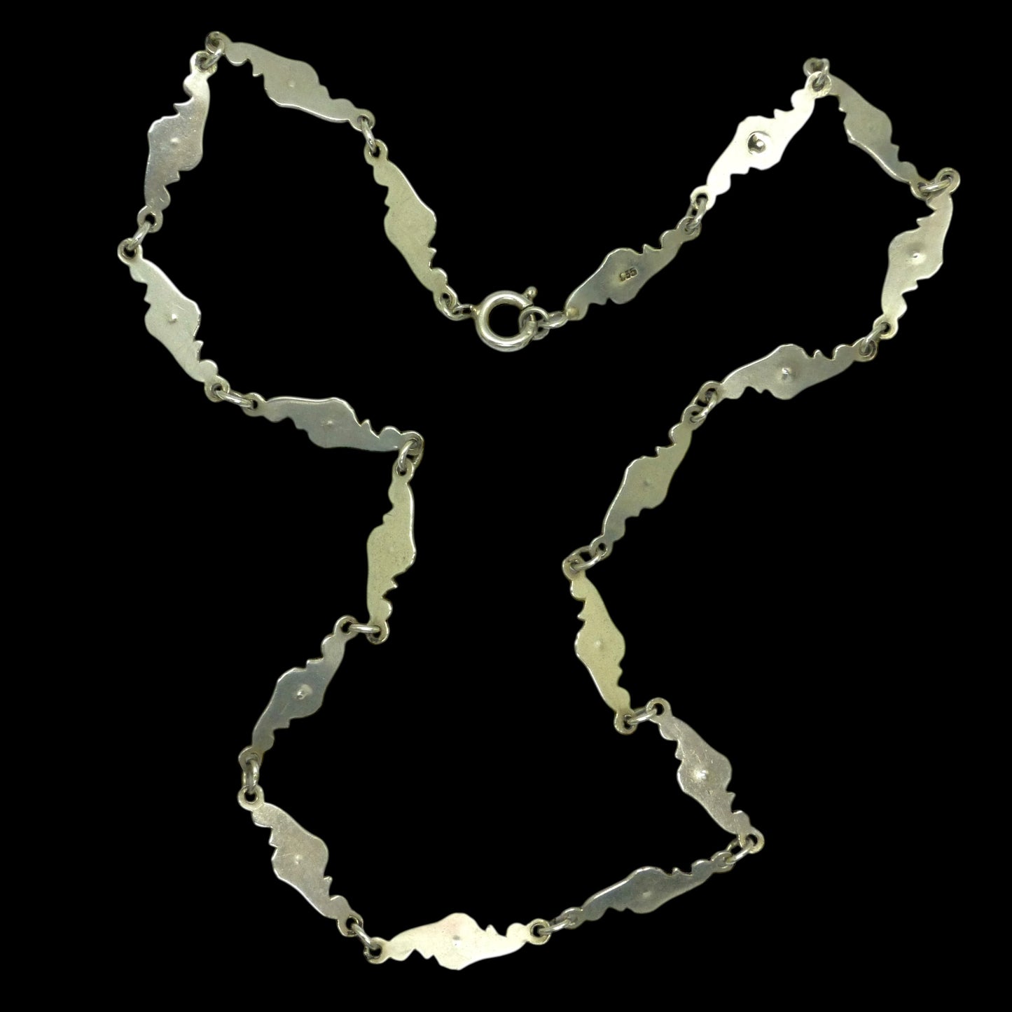 Antique Art Deco silver marcasite and coral necklace c1920's