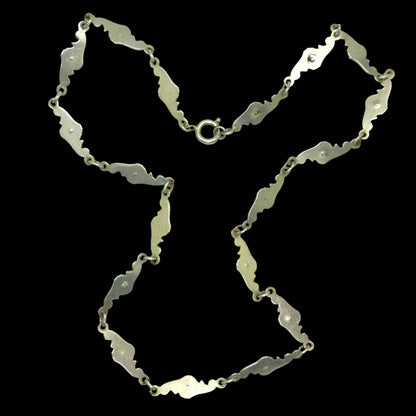 Antique Art Deco silver marcasite and coral necklace c1920's