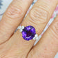 Vintage 18ct Platinum oval Amethyst & Diamond ring