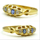 Antique Edwardian 18ct Sapphire Diamond carved boat shape ring 1904