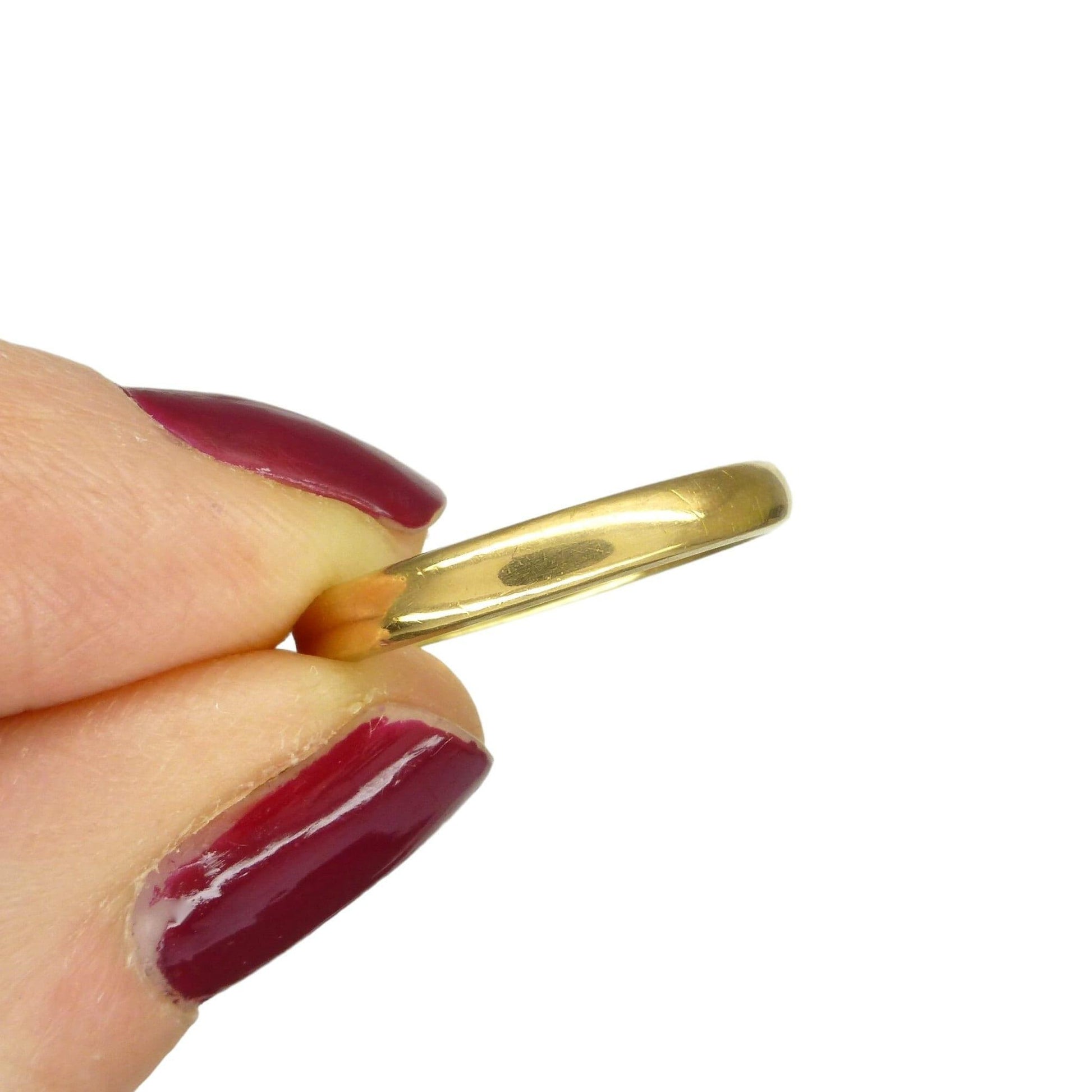 Vintage Art Deco 22ct gold wedding ring dated 1932 - old gold band -size M/6