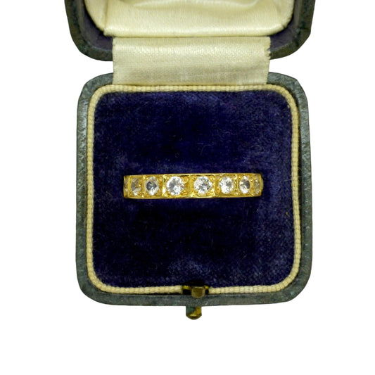 Vintage Art Deco 18ct yellow gold white sapphire/spinel full eternity wedding band 1.00ct