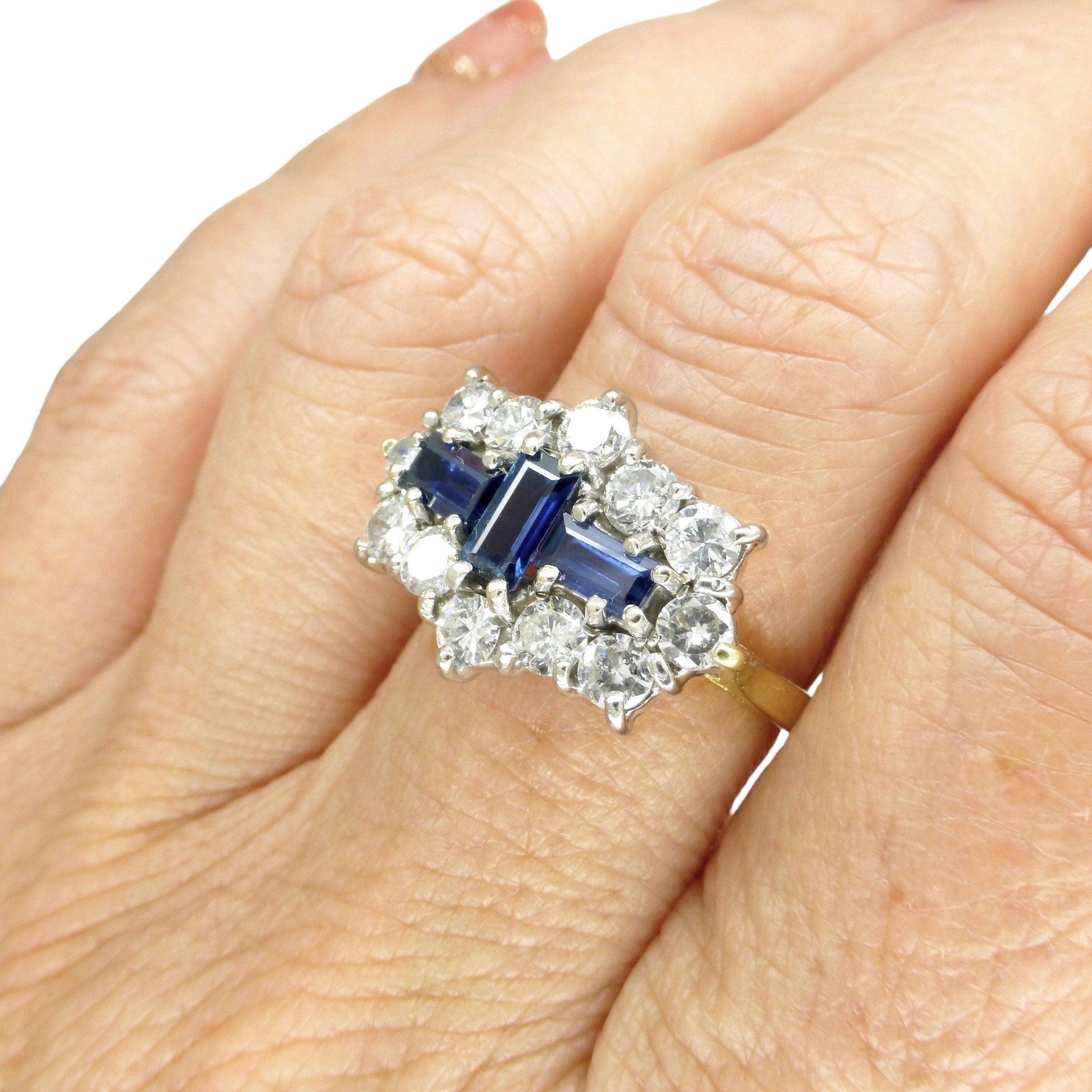 Magnificent Vintage 18ct sapphire diamond cluster engagement ring ~ Independent Valuation