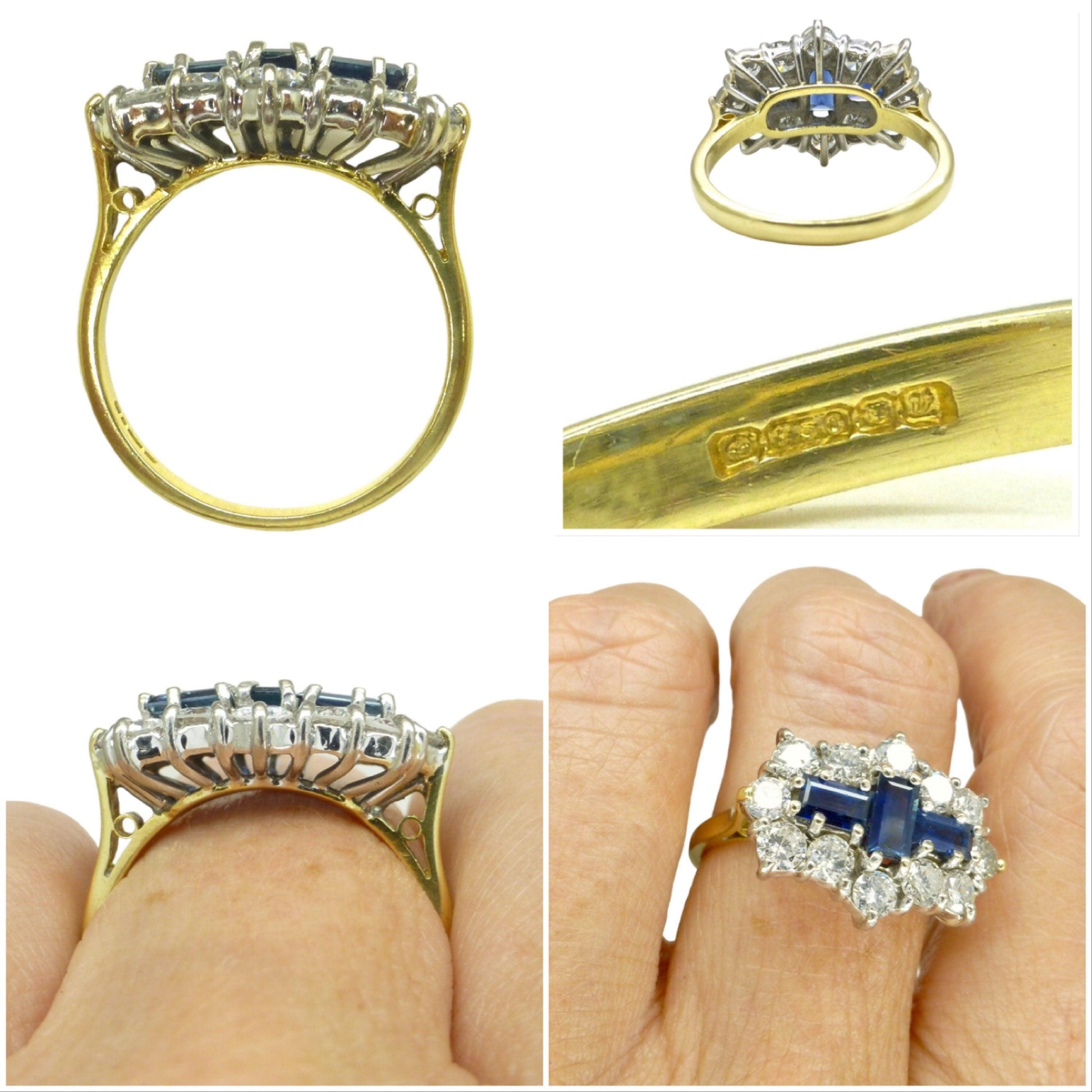 Magnificent Vintage 18ct sapphire diamond cluster engagement ring ~ Independent Valuation