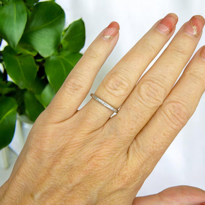 Antique Art Deco platinum orange blossom engraved wedding band 1920's ~ K 1/2