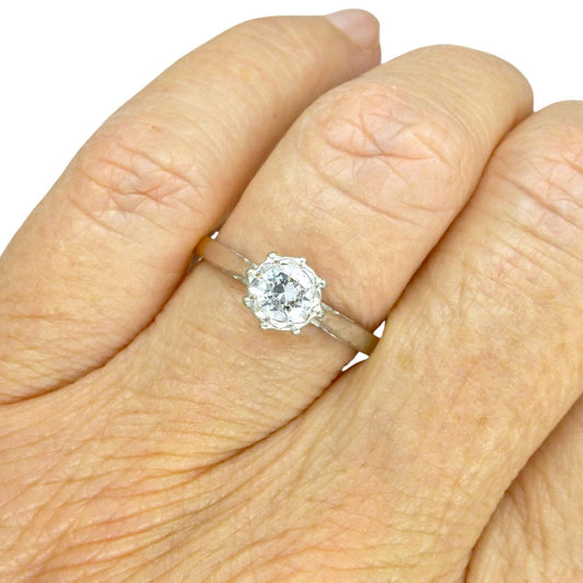 Vintage 18ct & Platinum natural diamond solitaire ring 0.35ct c1950's