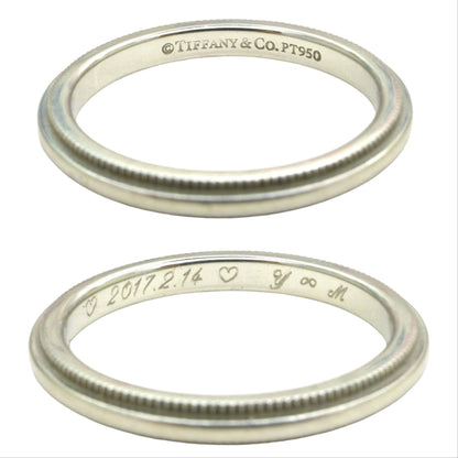 Pre Loved TIFFANY & Co' together platinum wedding ring -Narrow band size J 1/2 - 5