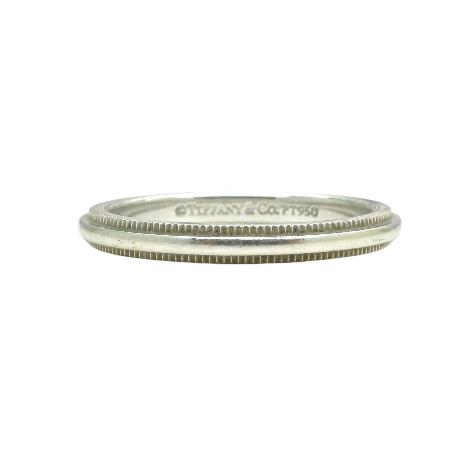 Pre Loved TIFFANY & Co' together platinum wedding ring -Narrow band size J 1/2 - 5