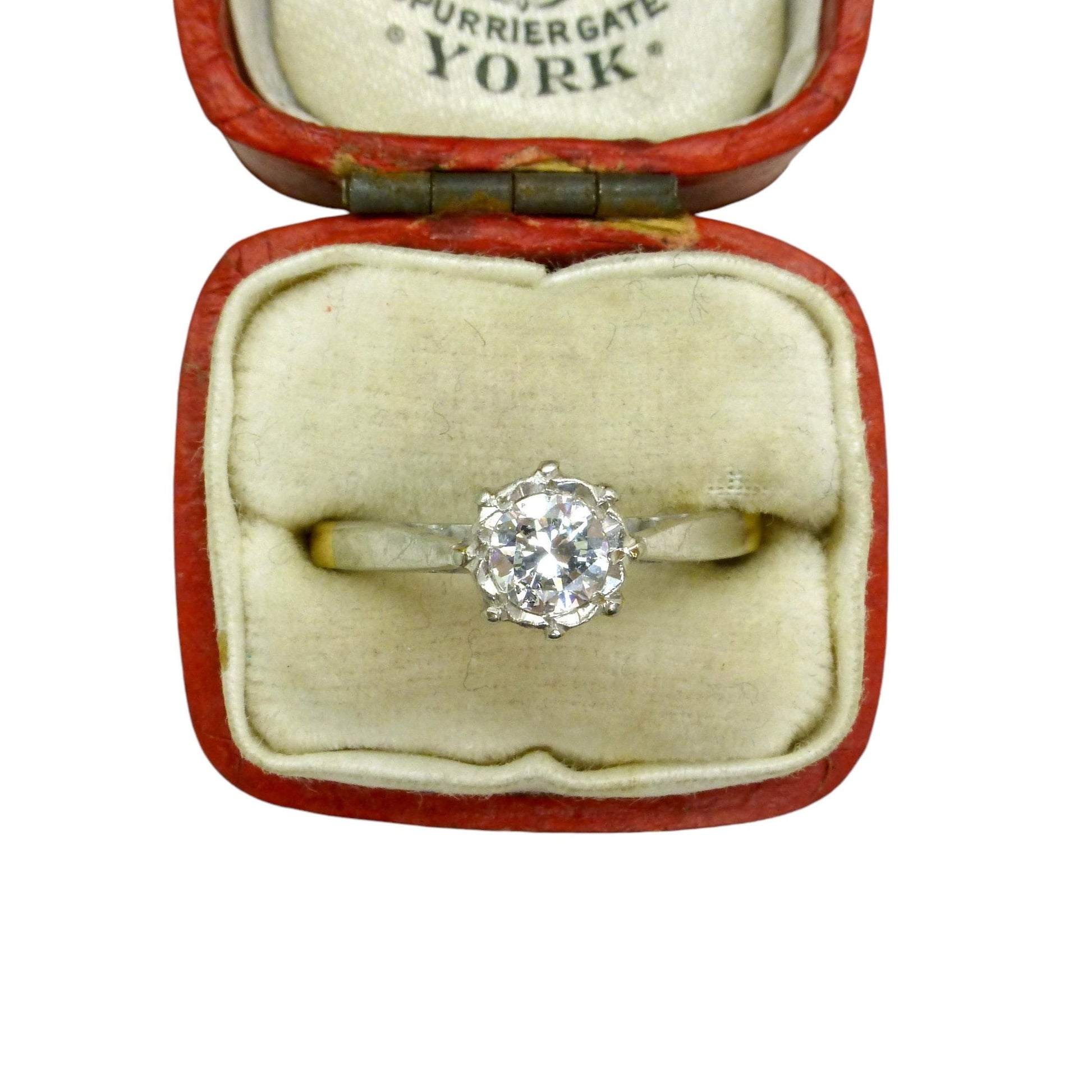 Vintage 18ct & Platinum natural diamond solitaire ring 0.35ct c1950's