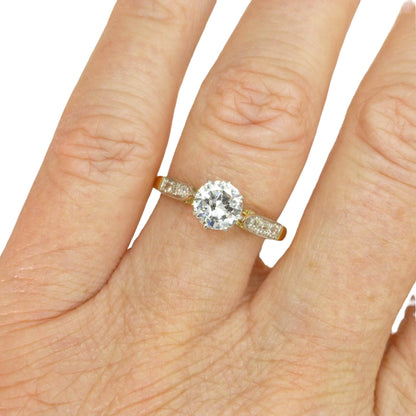 Vintage natural diamond 18ct gold & Platinum solitaire ring 0.78ct 1950's ~ Independent report.