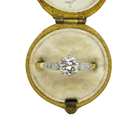 Vintage 18ct natural diamond solitaire ring 0.56ct - Mid 20th Century c1950's