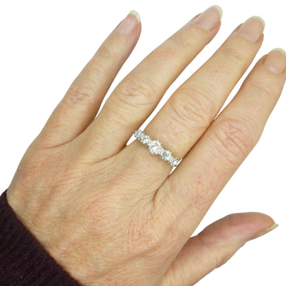 Vintage 18ct & Platinum natural old cut diamond five stone ring 0.65ct