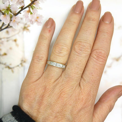 Vintage Baguette cut natural Diamond full hoop eternity wedding band 1.44ct - 18ct white gold - Independent valuation