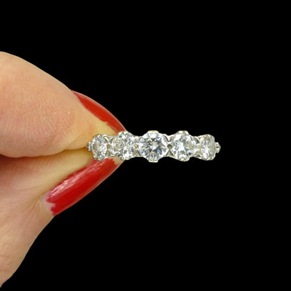 Vintage 18ct gold natural brilliant cut diamond five stone ring 0.75ct