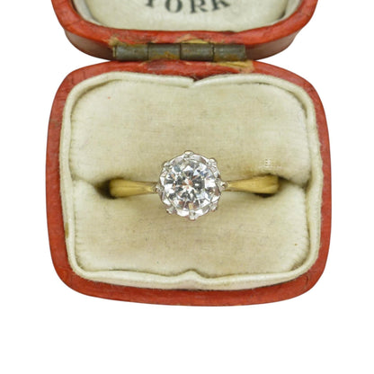 Vintage 18ct gold natural diamond solitaire ring 0.50ct c1950's