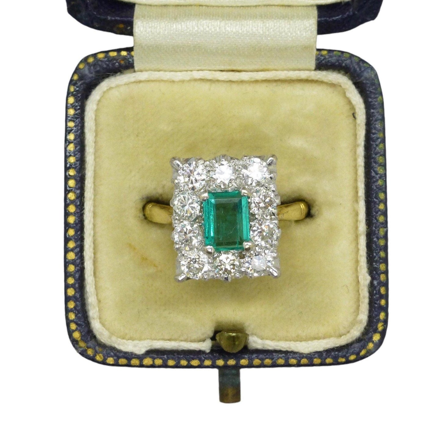 Vintage 18ct Emerald & Diamond cluster ring ~ Independent valuation