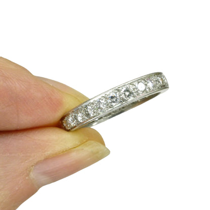 Antique platinum natural Diamond full eternity wedding band 1.04ct ~ size M - 6