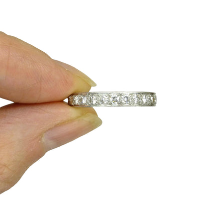 Antique platinum natural Diamond full eternity wedding band 1.04ct ~ size M - 6