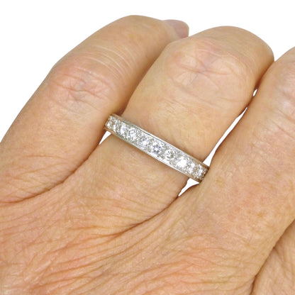 Antique platinum natural Diamond full eternity wedding band 1.04ct ~ size M - 6