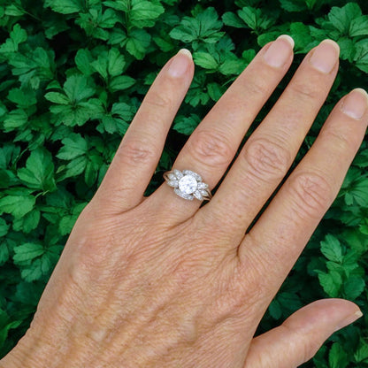 Vintage Art Deco platinum natural diamond solitaire ring 0.85ct c1930's ~ 1940's