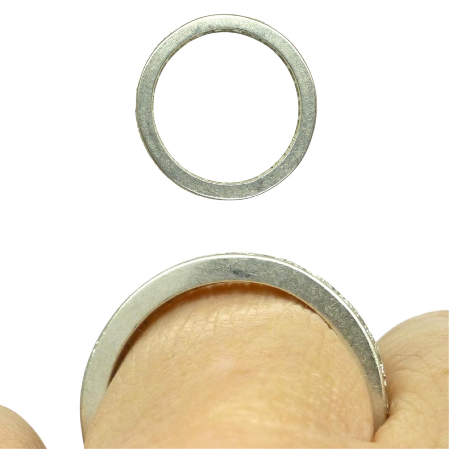 Antique platinum natural Diamond full eternity wedding band 1.04ct ~ size M - 6