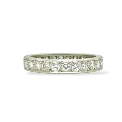 Antique platinum natural Diamond full eternity wedding band 1.04ct ~ size M - 6
