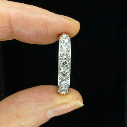 Antique Platinum natural Diamond full hoop, engraved eternity wedding band 2.00ct + Valuation