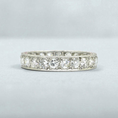 Antique Platinum natural Diamond full hoop, engraved eternity wedding band 2.00ct + Valuation