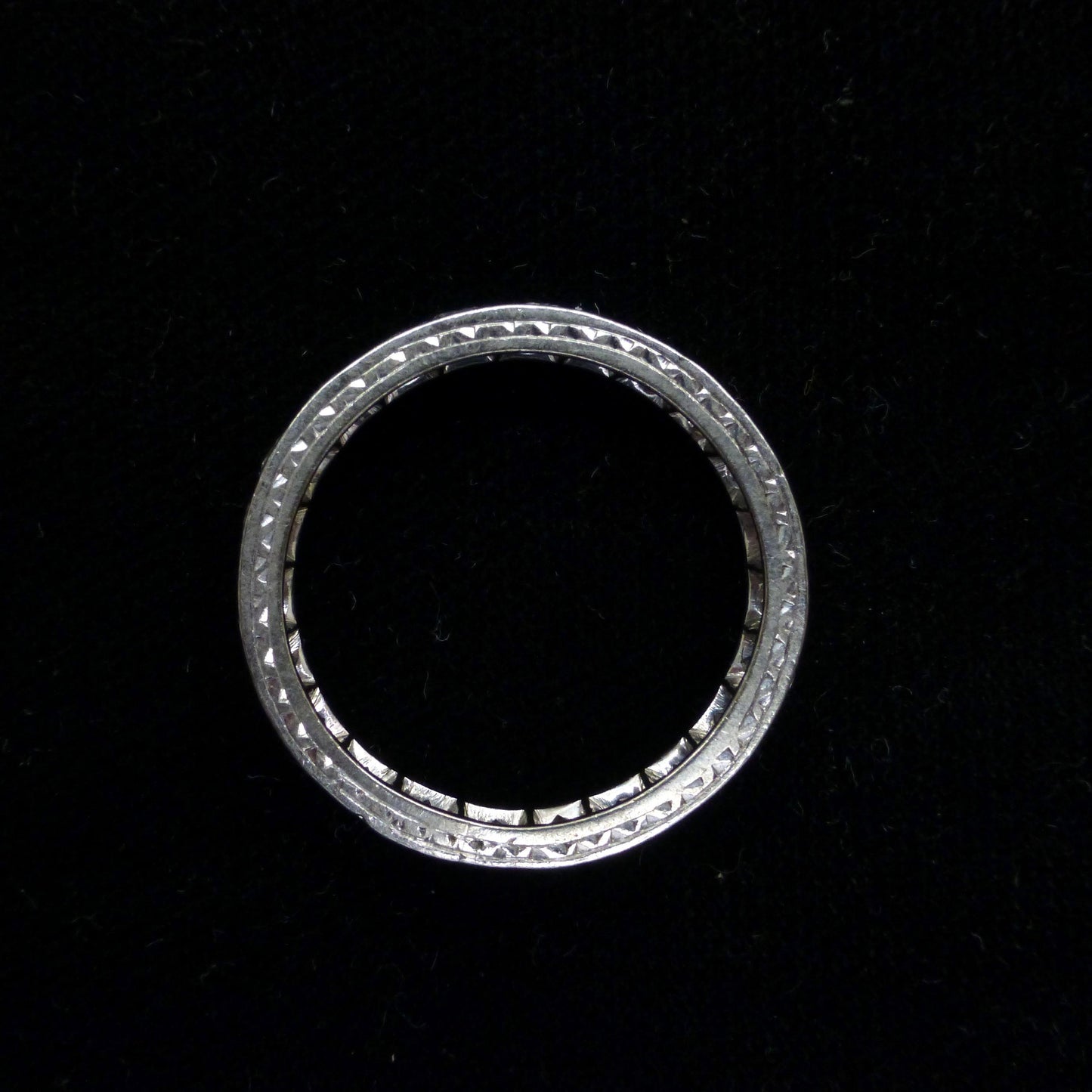 Antique Platinum natural Diamond full hoop, engraved eternity wedding band 2.00ct + Valuation