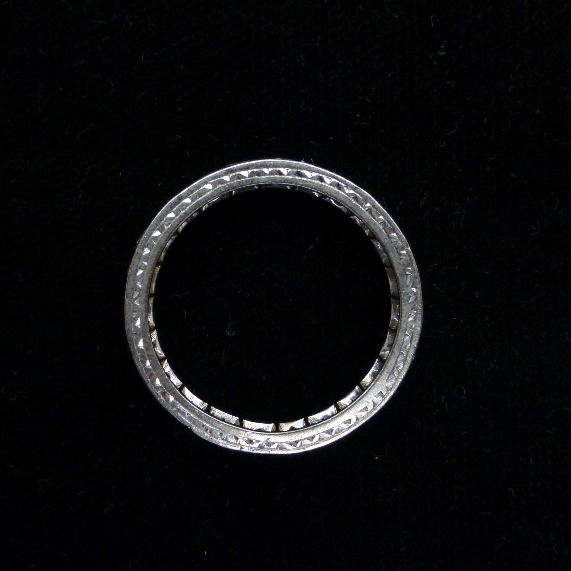Antique Platinum natural Diamond full hoop, engraved eternity wedding band 2.00ct + Valuation