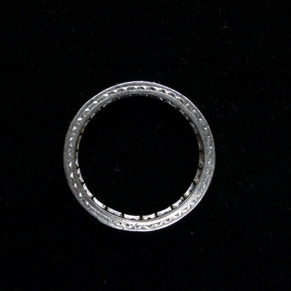 Antique Platinum natural Diamond full hoop, engraved eternity wedding band 2.00ct + Valuation