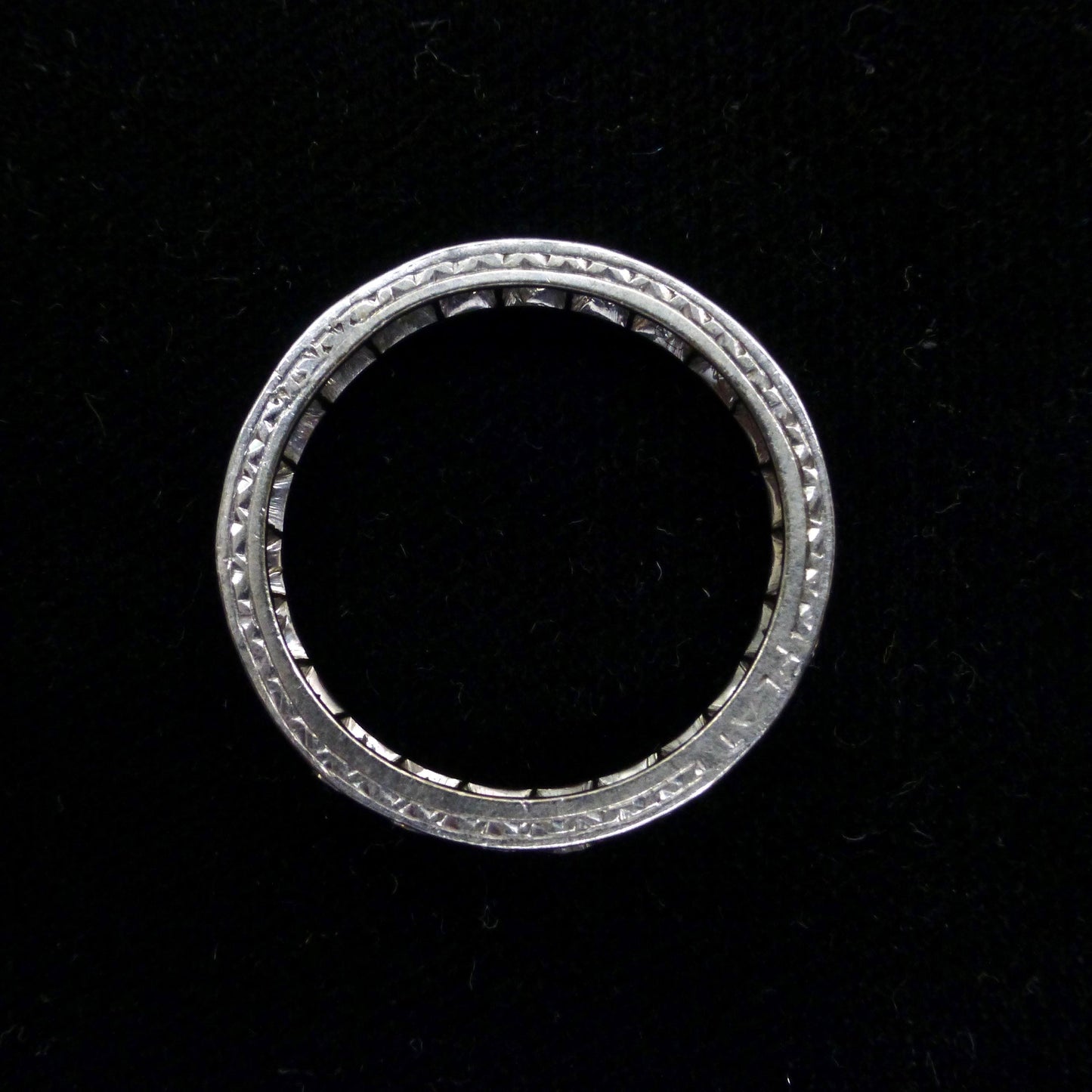 Antique Platinum natural Diamond full hoop, engraved eternity wedding band 2.00ct + Valuation