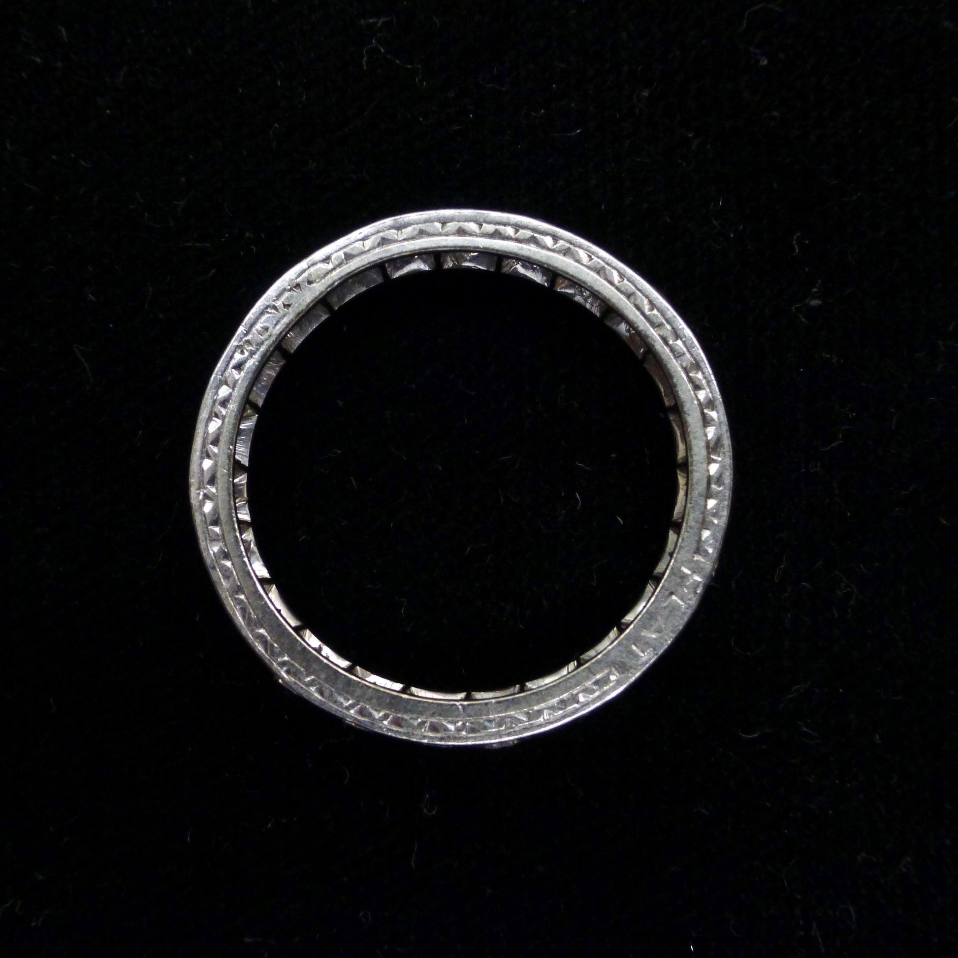 Antique Platinum natural Diamond full hoop, engraved eternity wedding band 2.00ct + Valuation