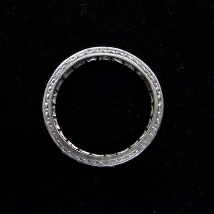 Antique Platinum natural Diamond full hoop, engraved eternity wedding band 2.00ct + Valuation