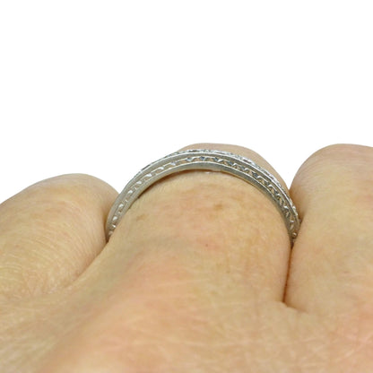Antique Platinum natural Diamond full hoop, engraved eternity wedding band 2.00ct + Valuation